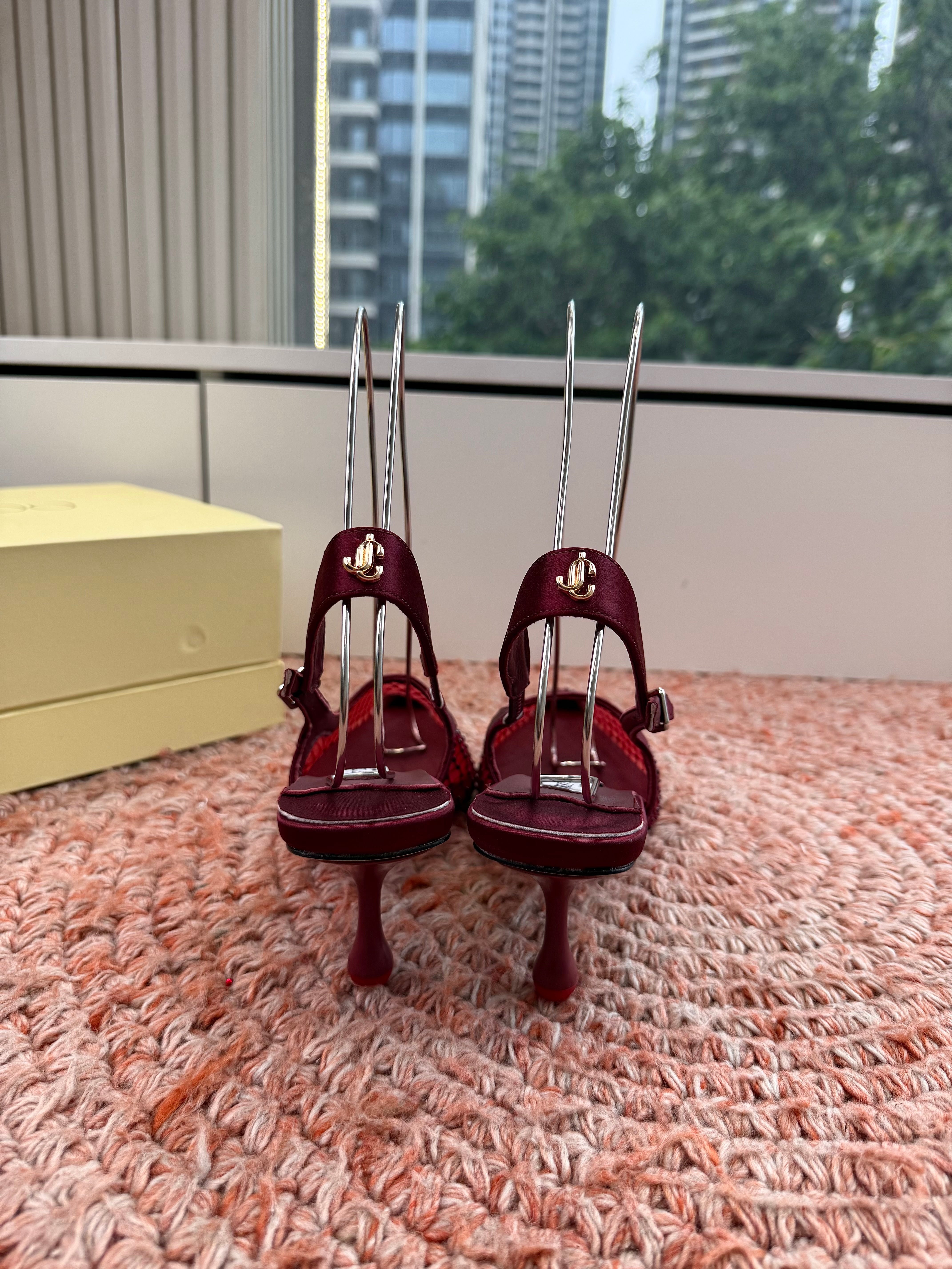 Jimmy Choo 2026 Amel Crystal-Embellished Slingback 50mm Silk 916780