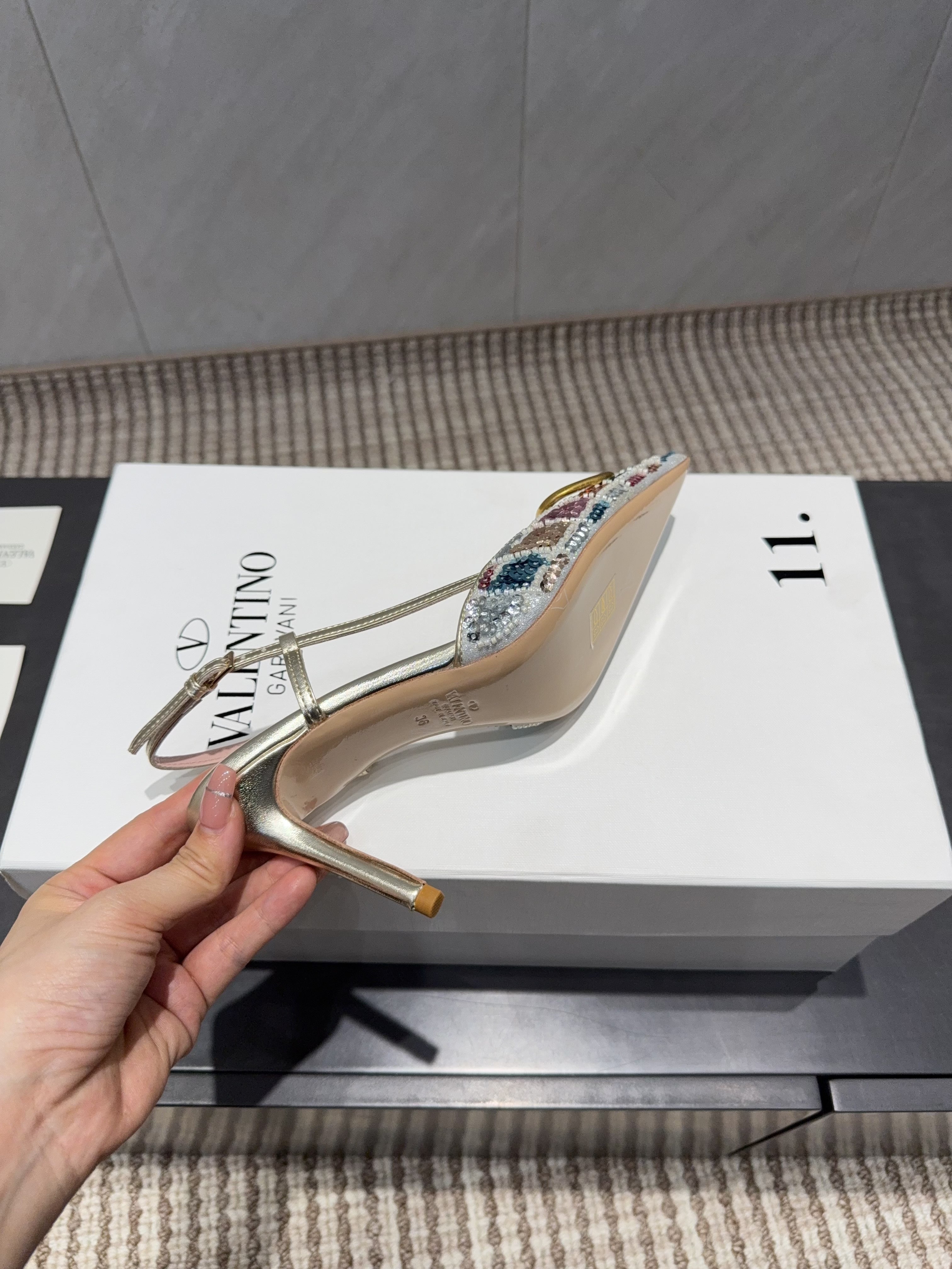 VT 26s Slingback 80 Multicolor Metallic Snake Skin 613876