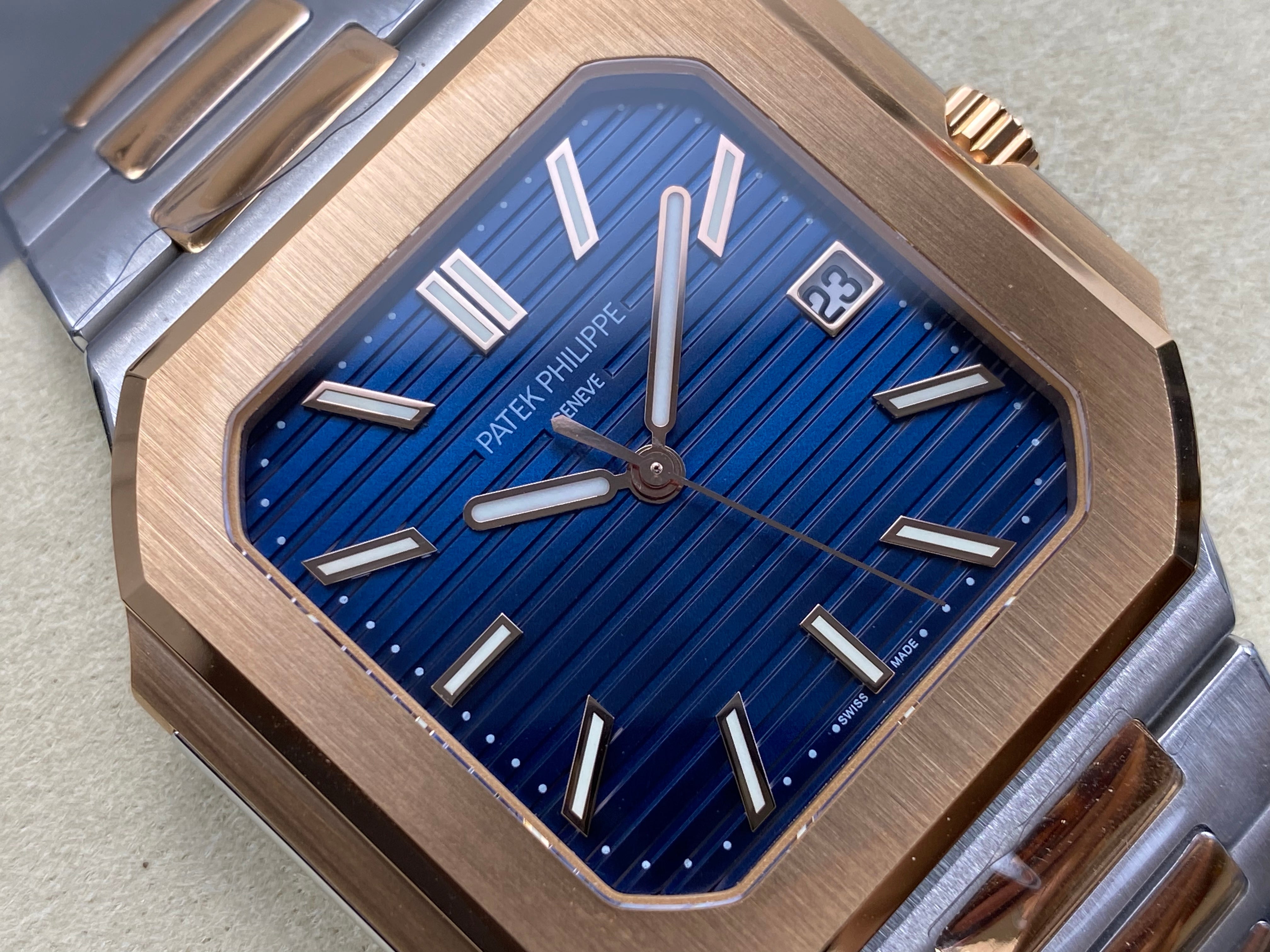 Patek Philippe Cubitus 45mm Blue Dial Steel/Rose Gold Case