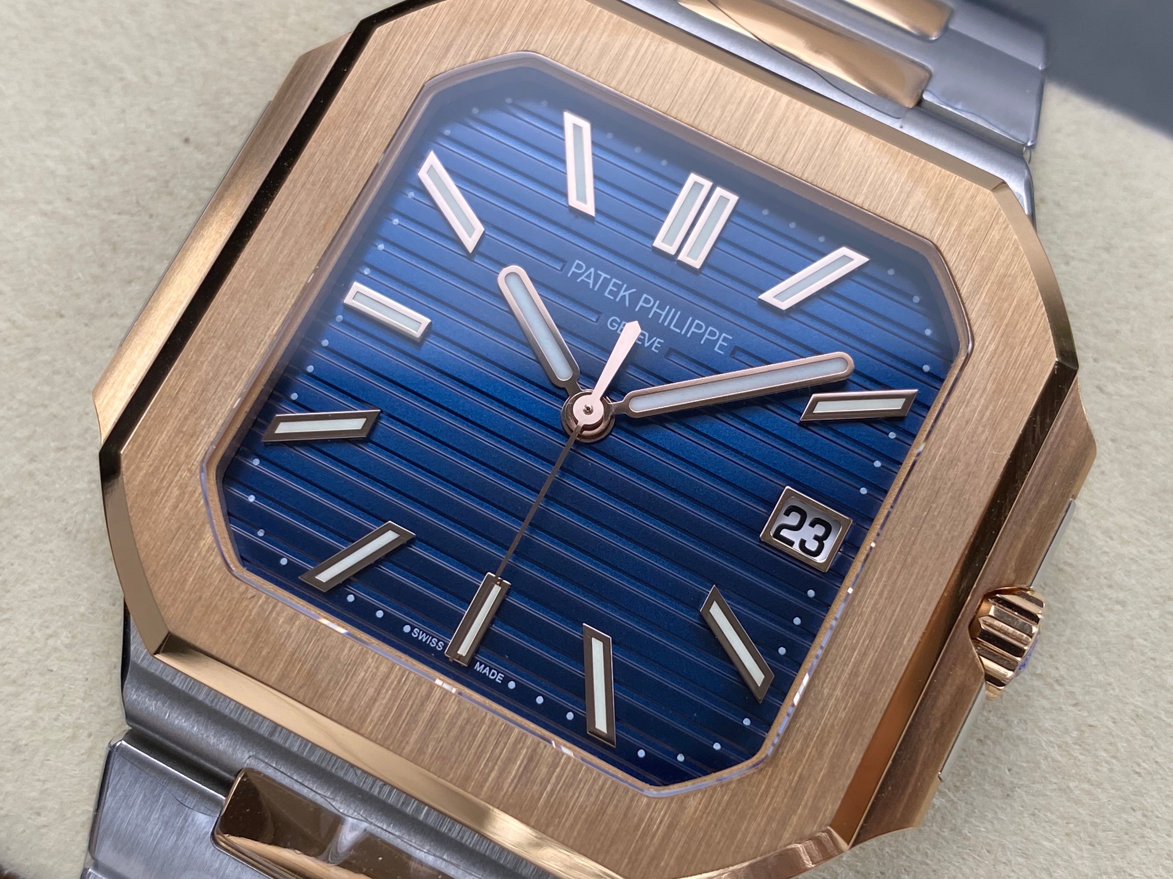 Patek Philippe Cubitus 45mm Blue Dial Steel/Rose Gold Case