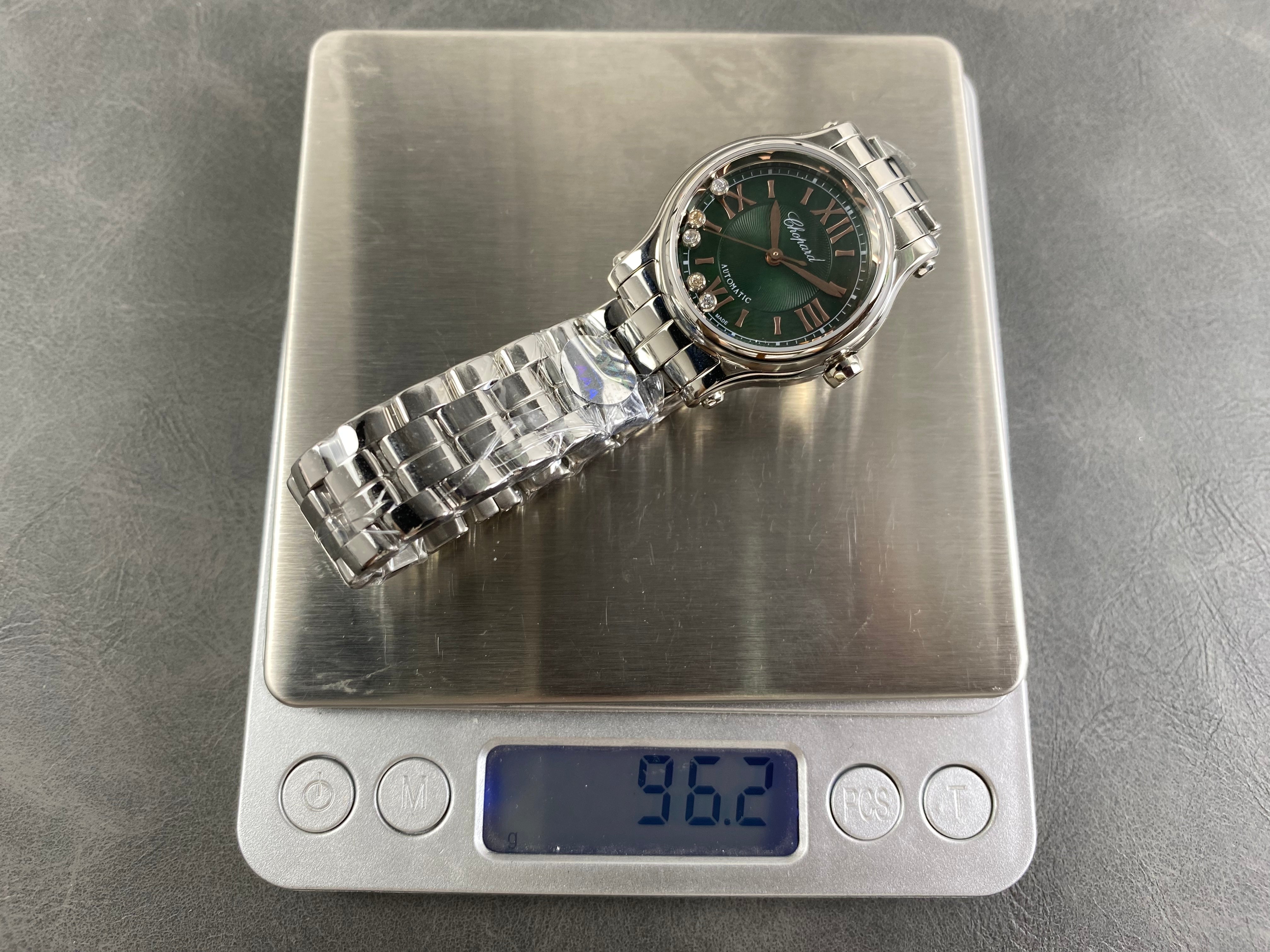 Chopard Happy Sport 30mm Green Diamond Dial Steel