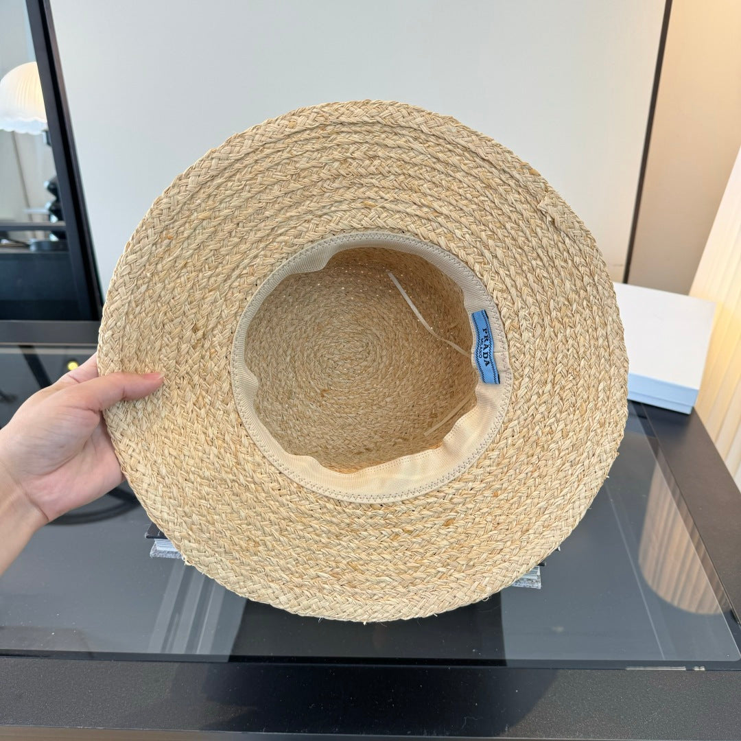 Prada Flat-top Straw Hat 360776