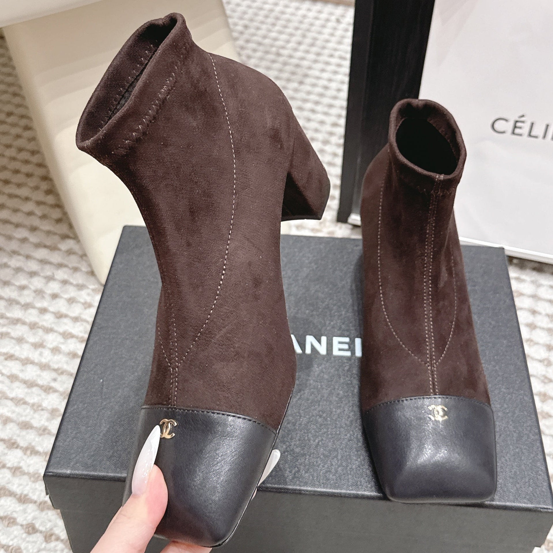 Chanel 2026 Ankle Boots 50mm Cowhide Suede 930690