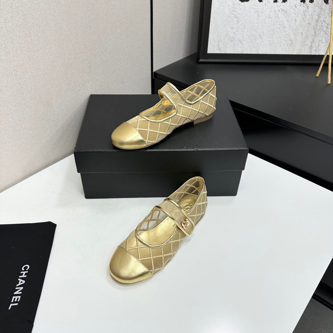 Chanel 2026 Mary Jane Ballet Flat Mesh Sheepskin 925879