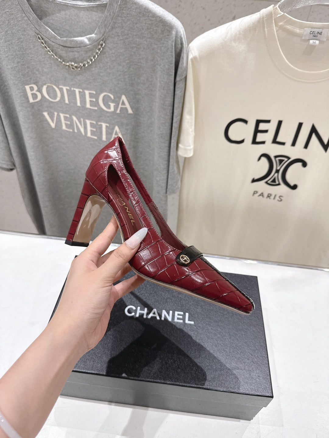 Channel 2026 Embossed Patent Calfskin 85mm Pumps 896437