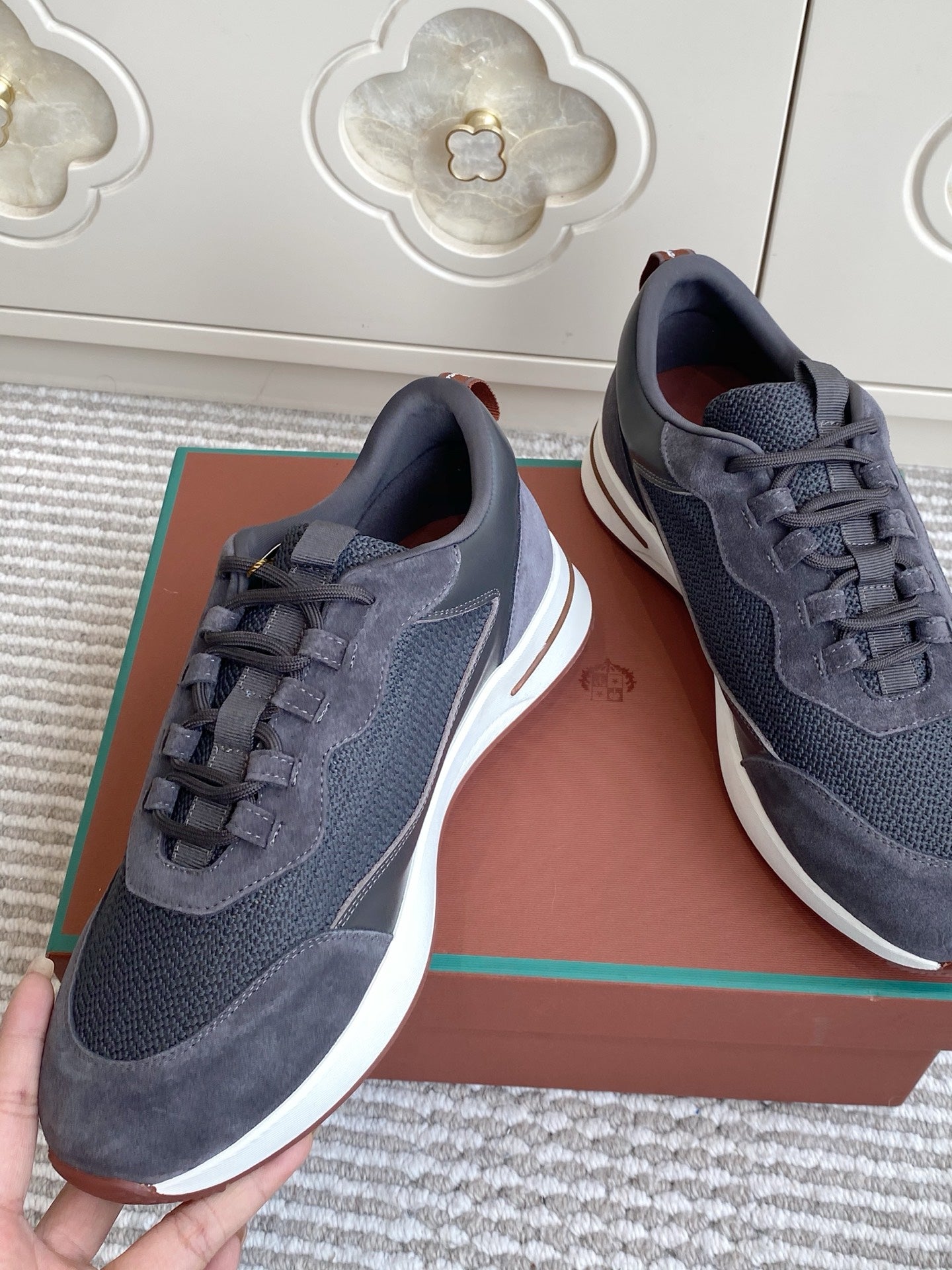Loro Piana 2026 Week End Walk Sneaker Mesh Suede 934351