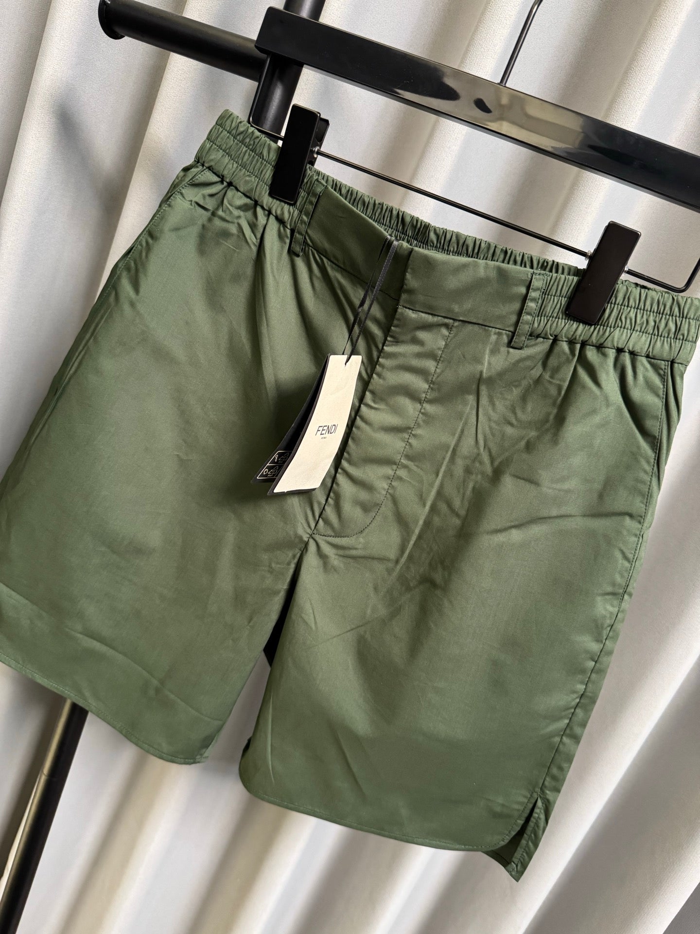 Fendi 2026 Men's Casual Shorts Olive Green Polyester Nylon 830399