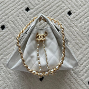 Chanel 25 Hobo Bag 22cm White Calfskin 286182