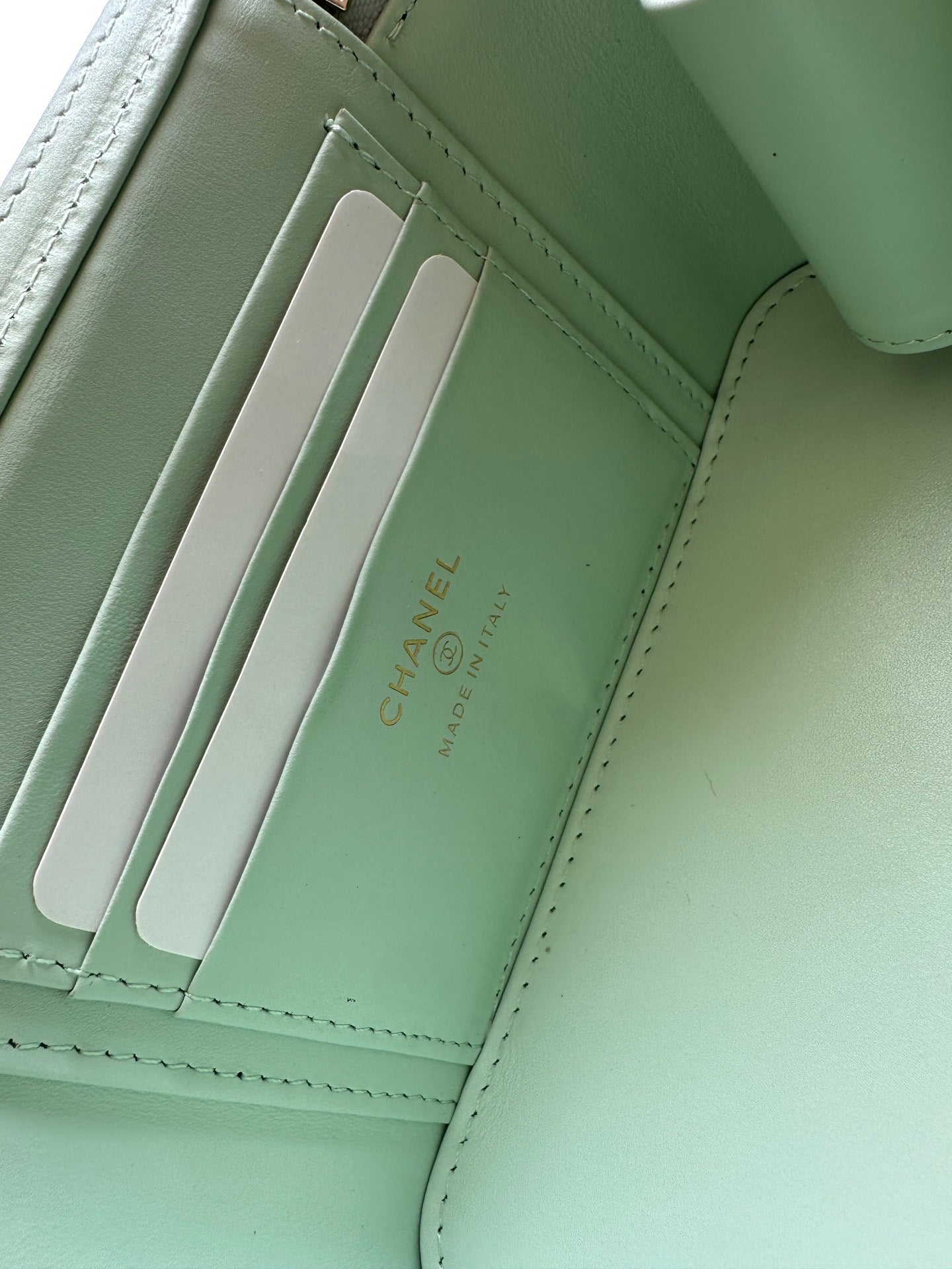 Chanel 2025 Vanity 17cm Bag Mint Green Caviar Leather 320297