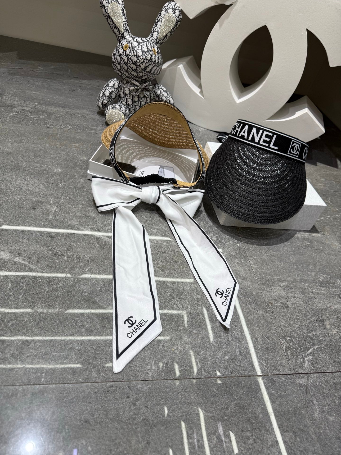Chanel Visor Hat With Bow Detail 280793