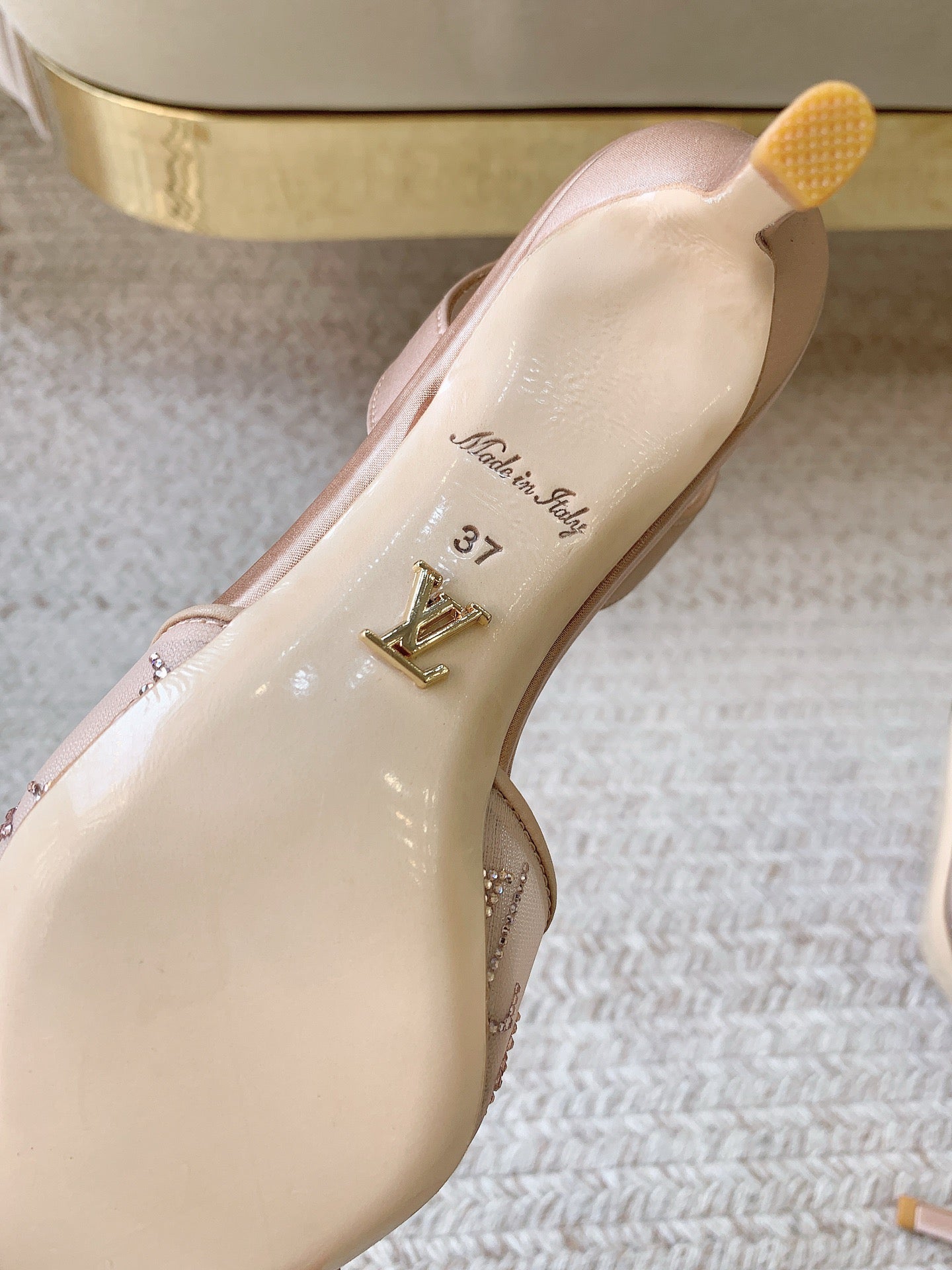 LV 26ss Slingback Beige Mesh Leather 669993