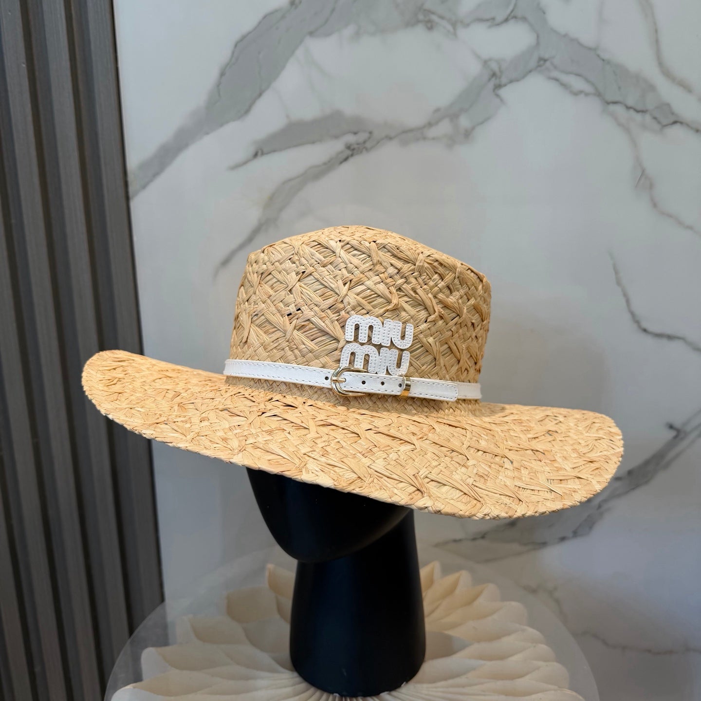 Miumiu Straw Hat Raffia Woven 323664
