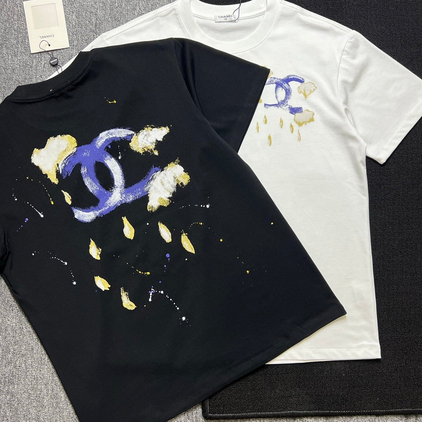 CC 2026 Short-Sleeve T-Shirt Blue Beige Cotton 401766