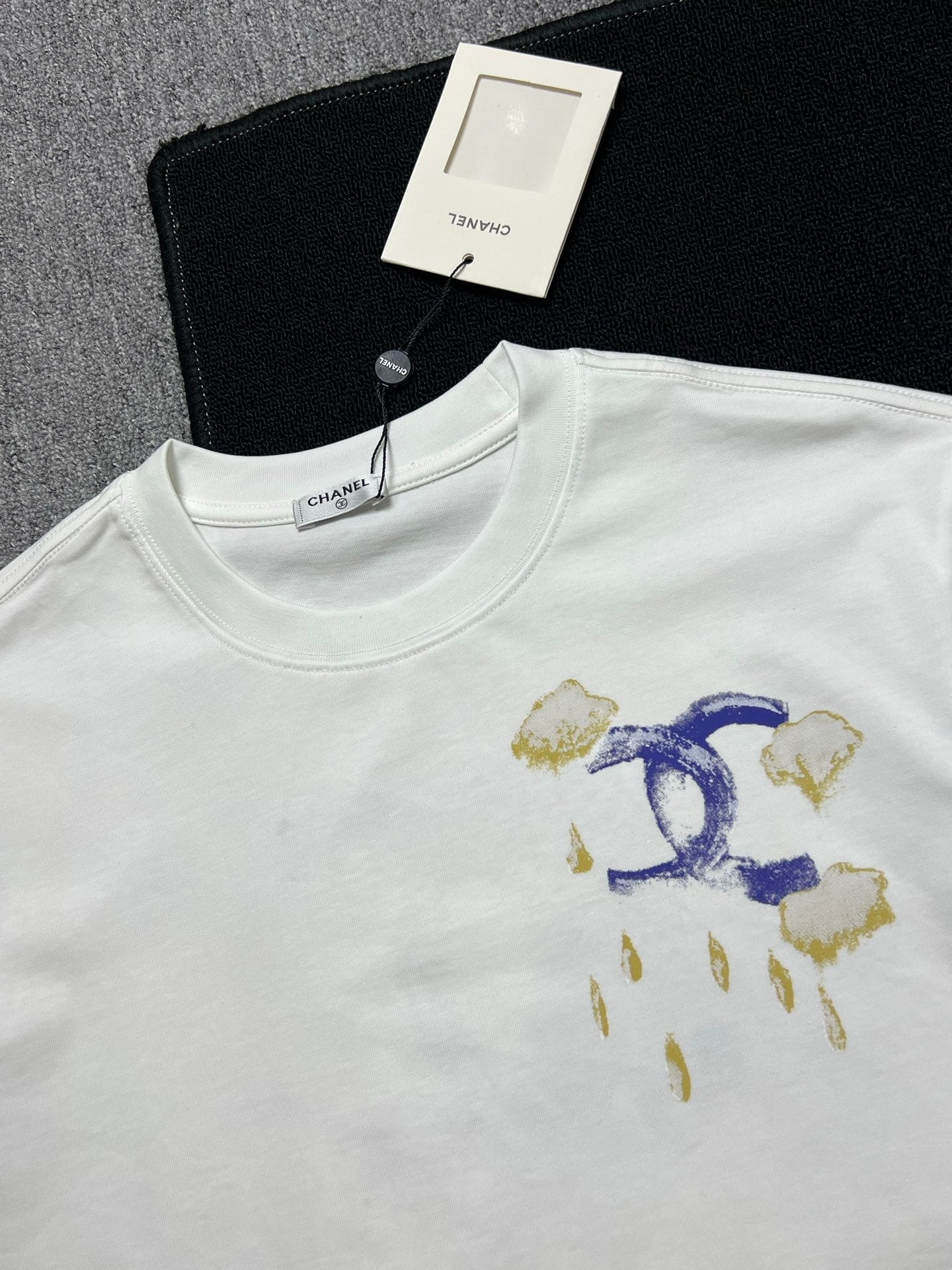 CC 2026 Short-Sleeve T-Shirt Blue Beige Cotton 401766