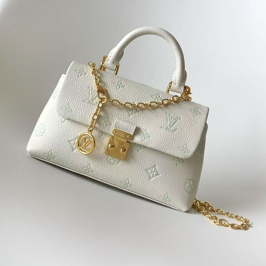 LV 2026 Nano Madeleine Handbag White Green Monogram Empreinte Leather 281411