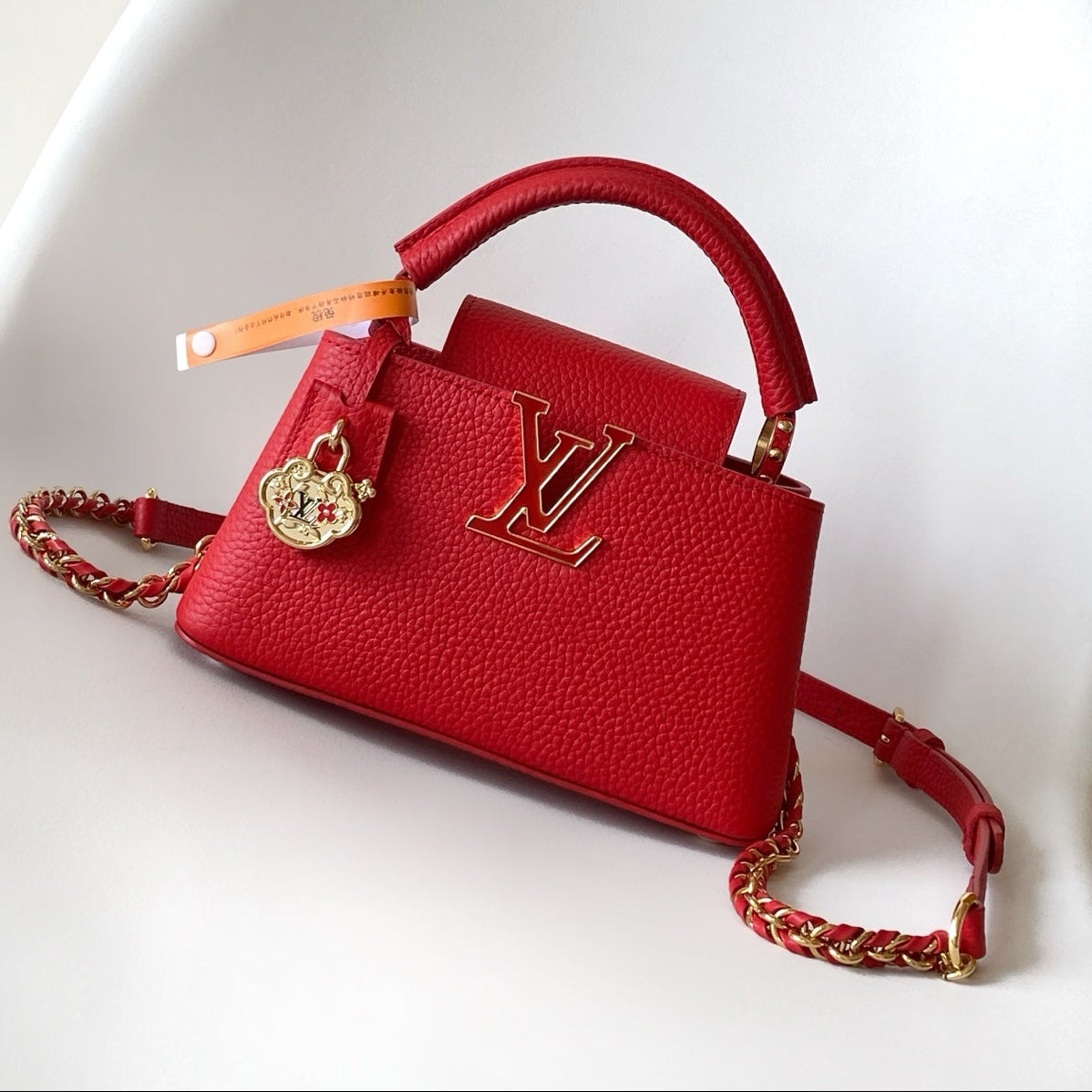 LV 2026 Capucines Bag 22cm Red Taurillon Cowhide Leather 281431