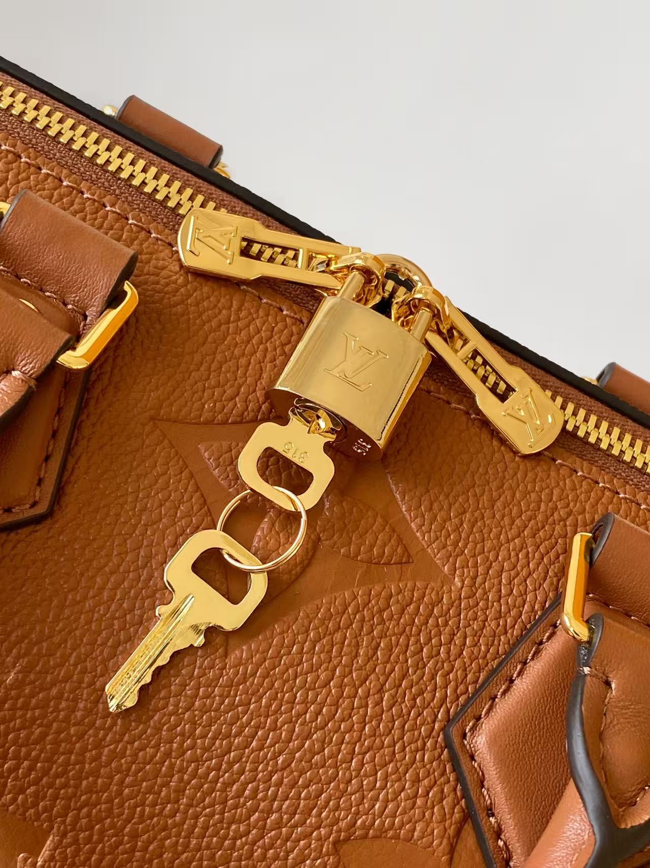 LV 2026 Speedy Soft Bag 25cm Brown Monogram Empreinte Leather 281435