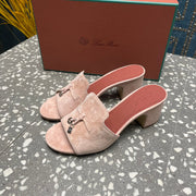 Summer Charms Mules 50mm Petal Pink Suede Salmon Lambskin