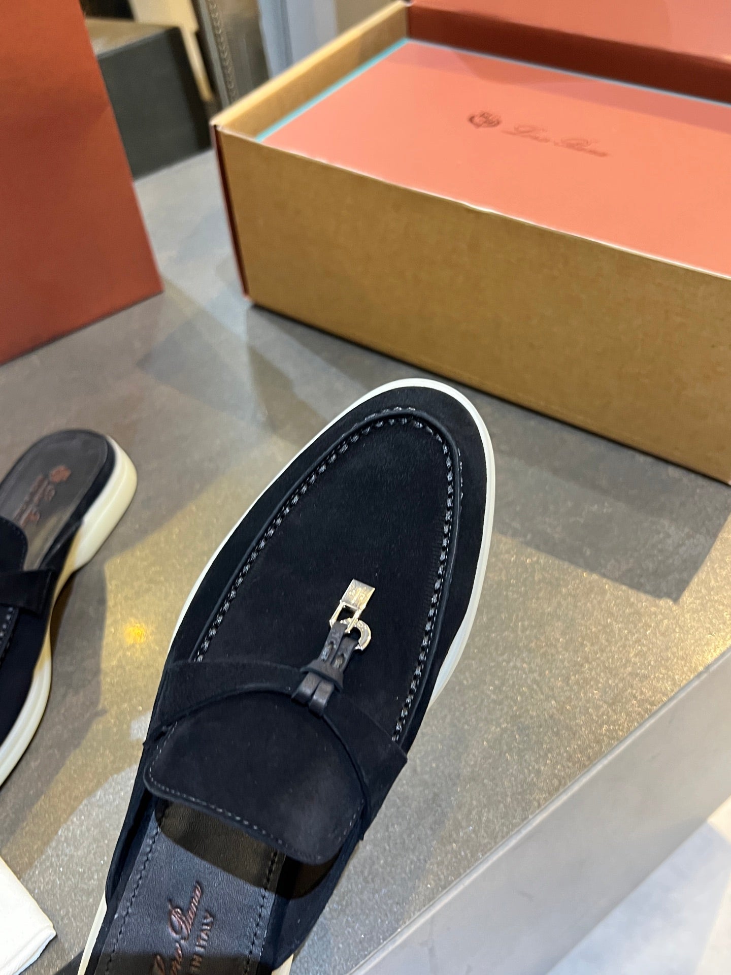 Loro Piana 2026 Summer Walk Charm Mule Suede 921944