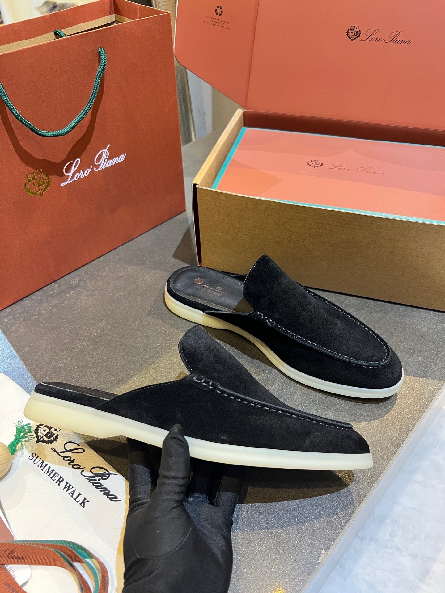 Loro Piana 2026 Summer Walk Mule Suede 921954