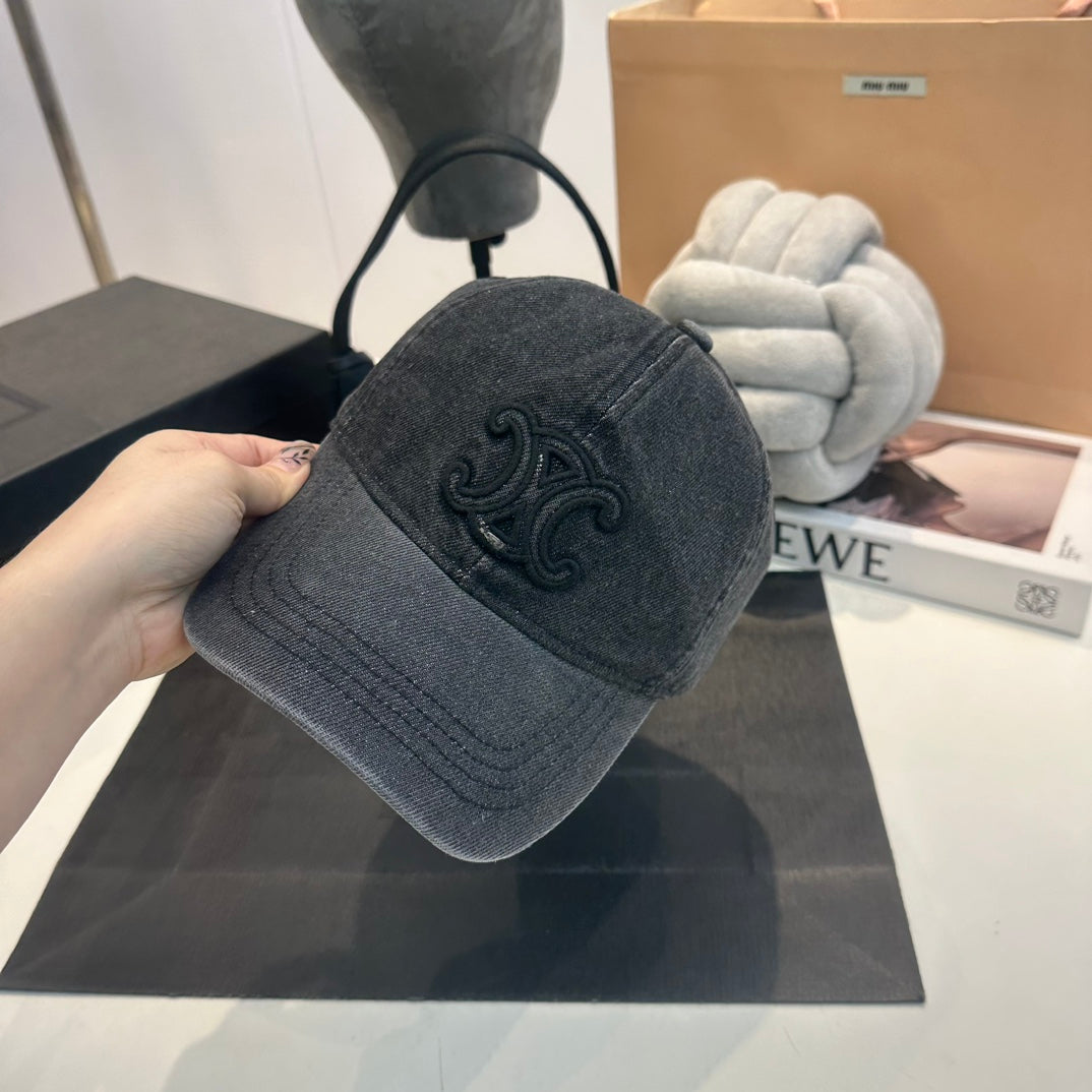 Celin Cap Smoke Black Denim Fabric 210380