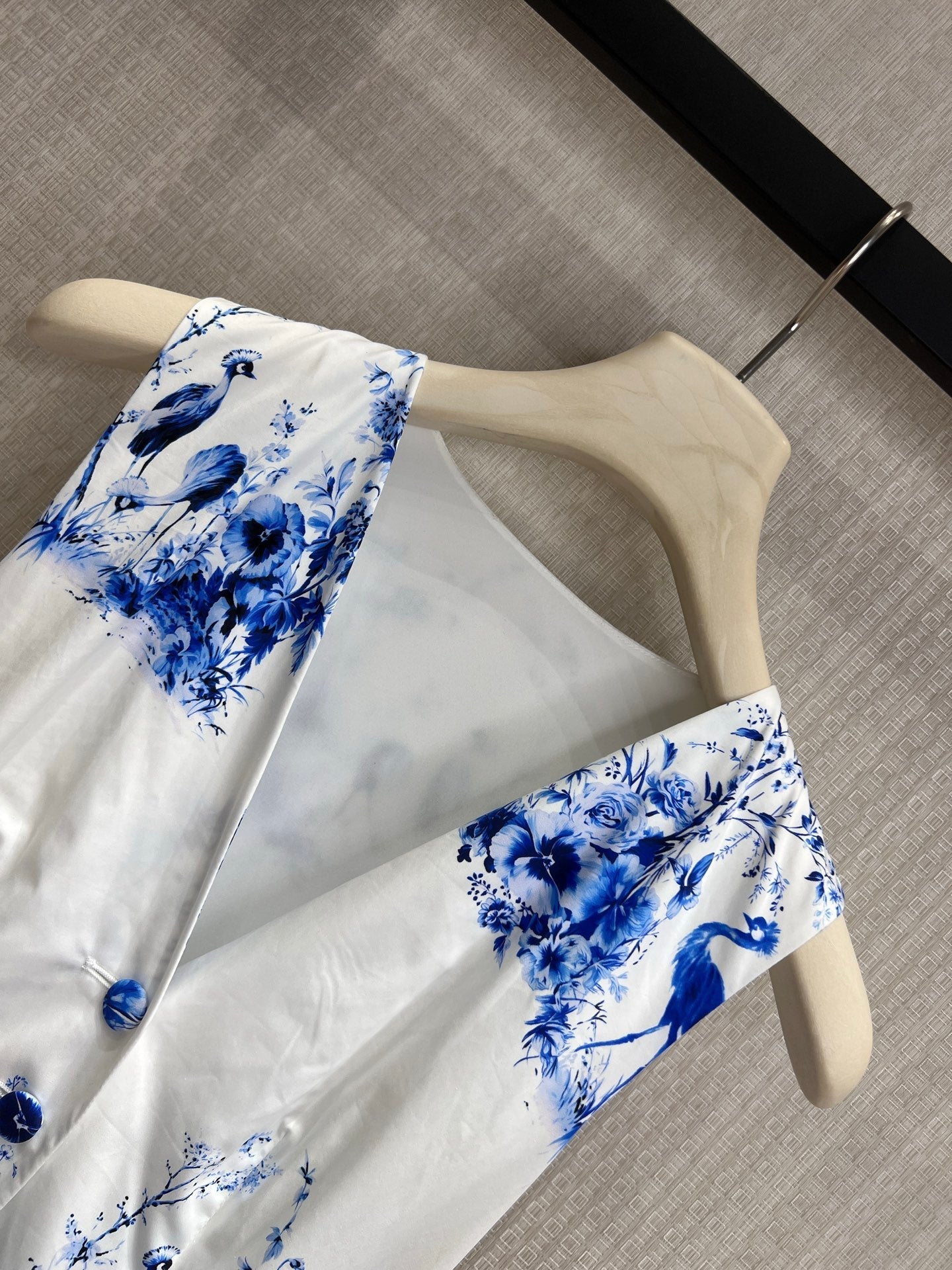 Dior 2026 Sleeveless Dress Blue White Cotton 410165