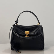 Balenciaga Mini Rodeo Crocodile Embossed Bag 22 Black Leather Gold Hardware