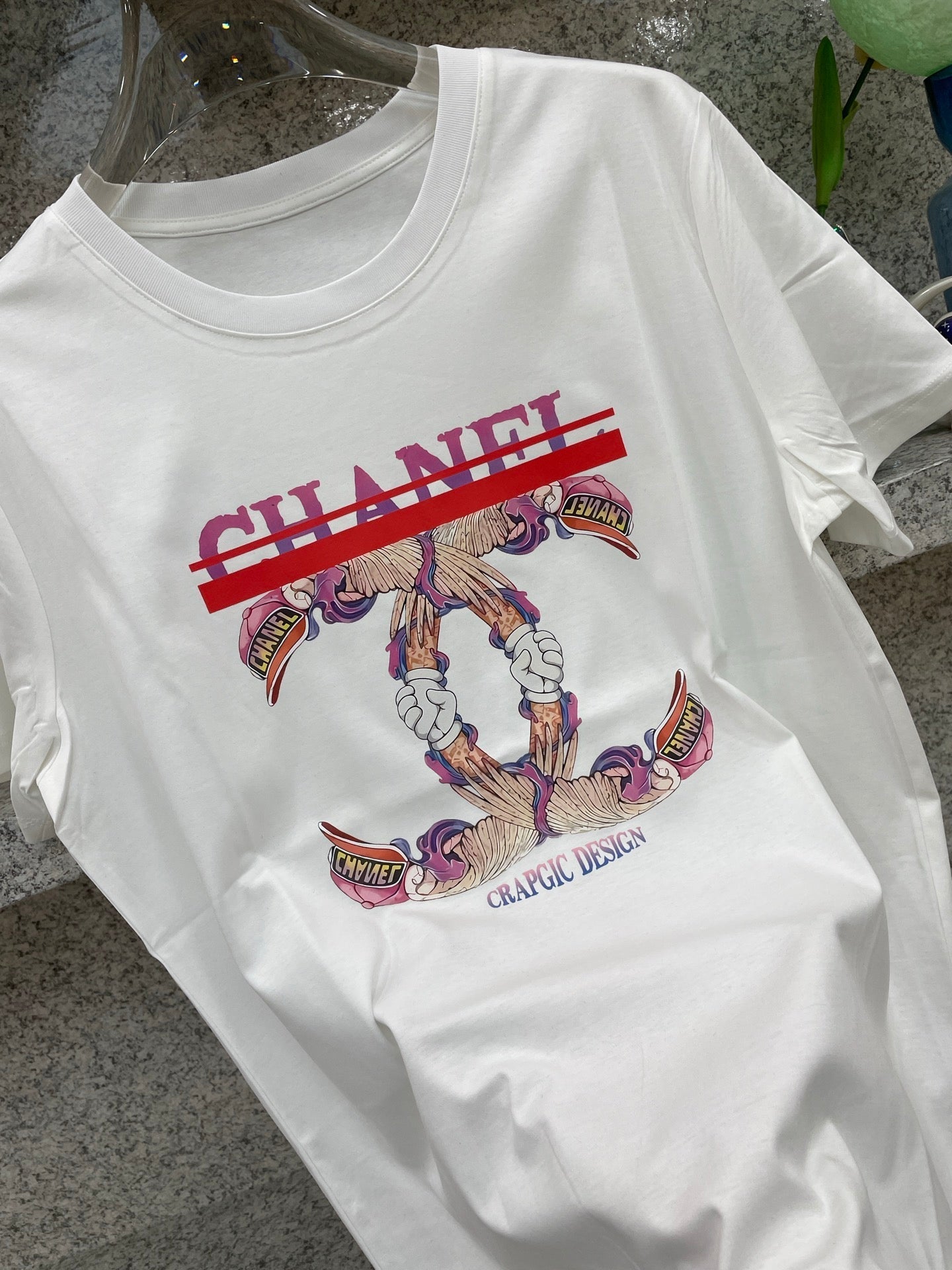 CC 2026 Short-Sleeve T-Shirt Pink Beige Cotton 472260