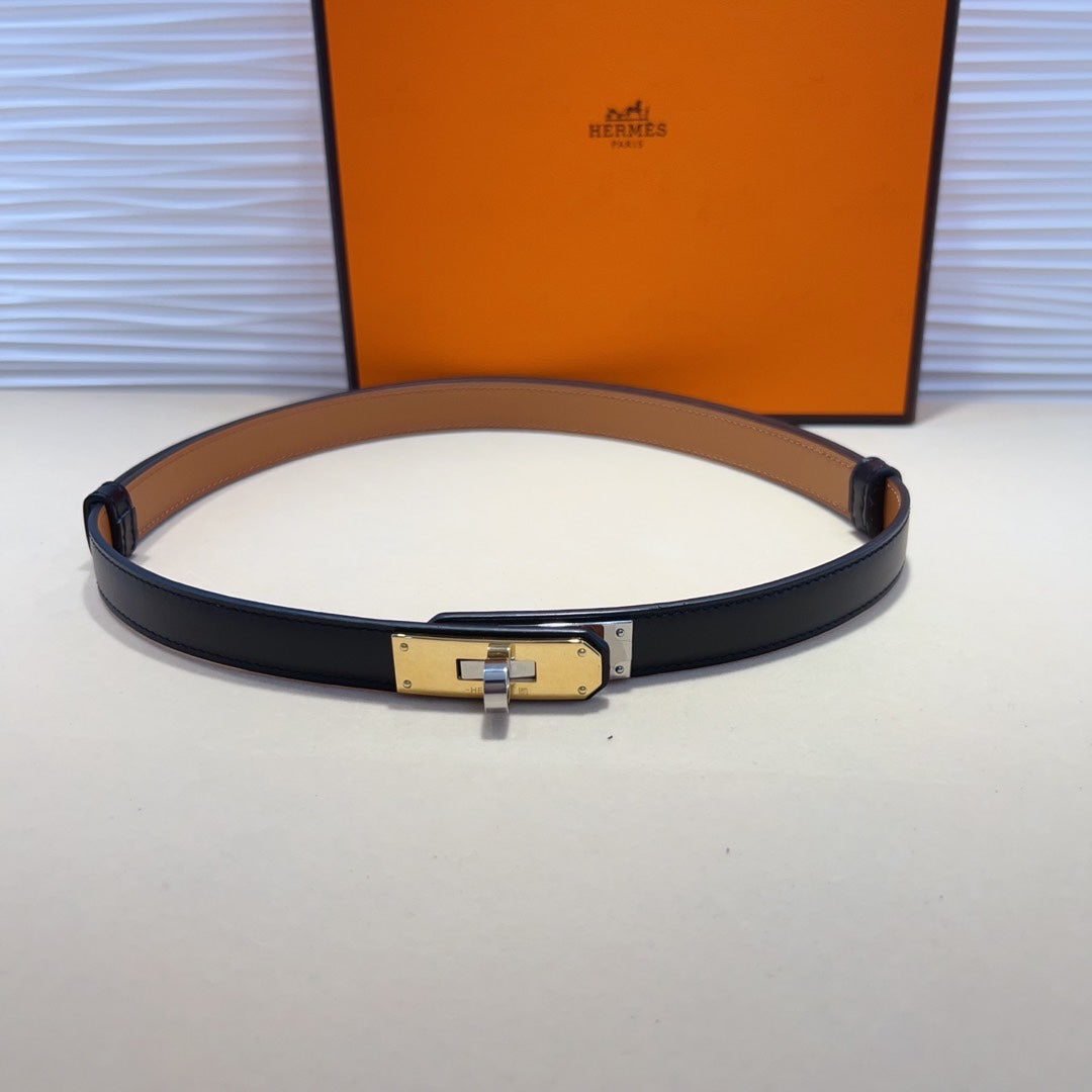 hm kelly belt 18mm black calfskin gold buckle