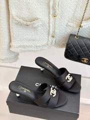 CC 25 Mules Black Silk Lambskin 308777
