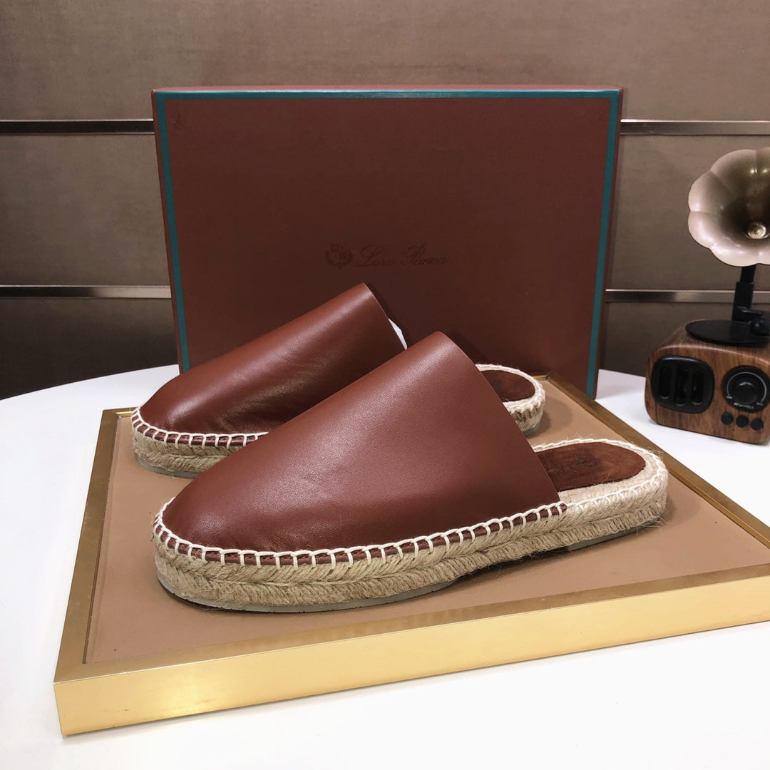 LP SEASIDE WALK MULE DEEP TAN CALFSKIN