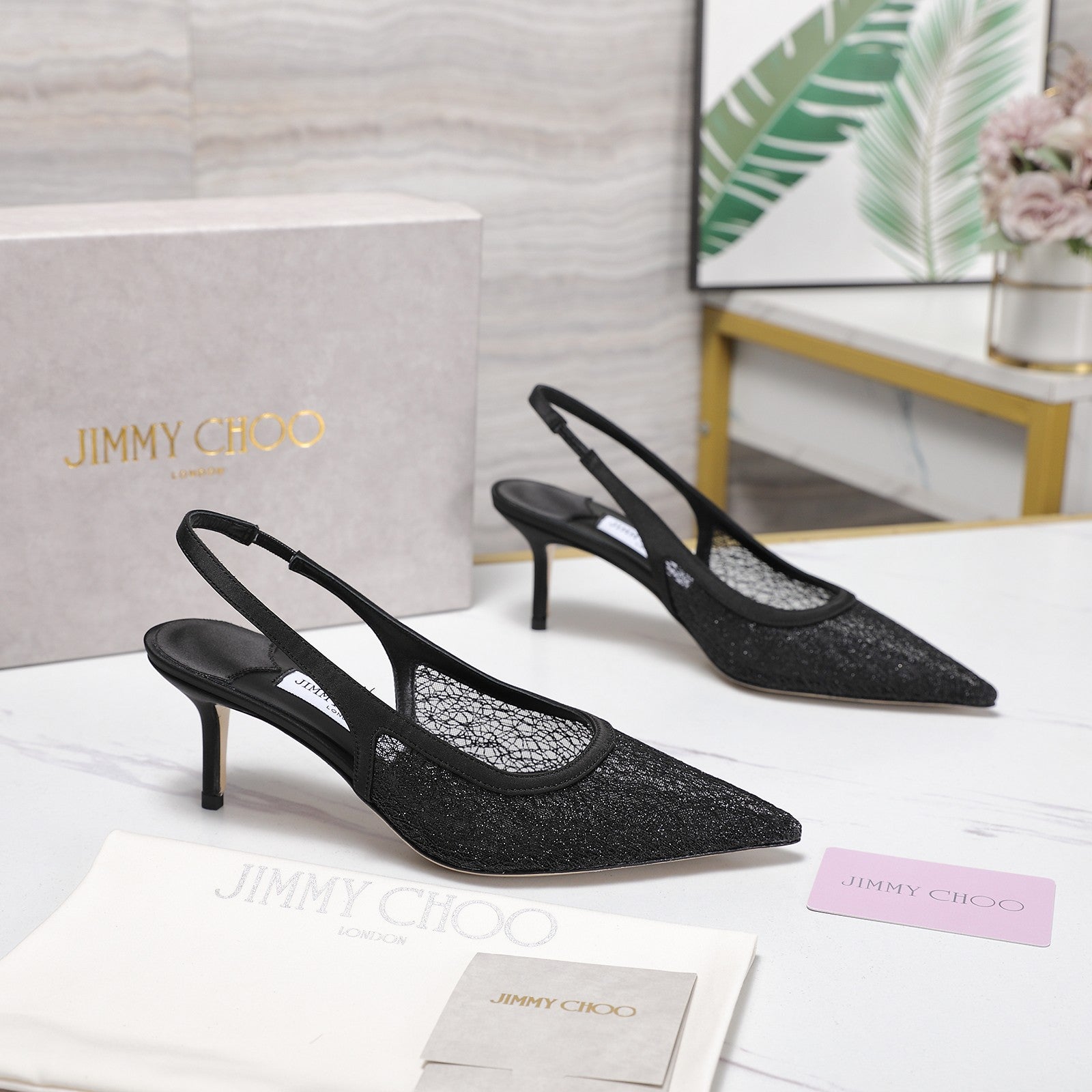 Jimmy Choo 2026 Amita Slingback 65mm Mesh 961758