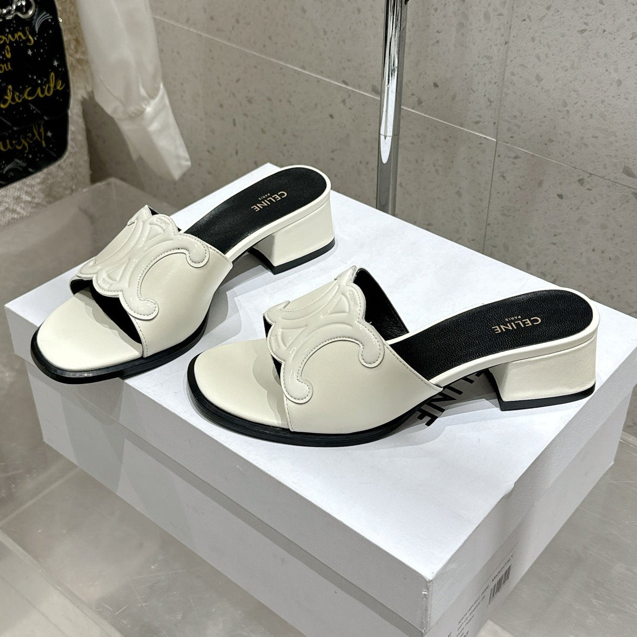 Celine 26 Clémence Mules 30mm Patent Leather 763141