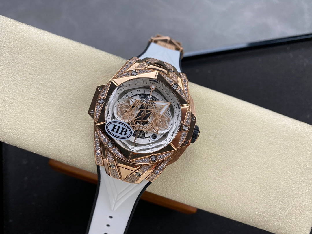 Hublot Big Bang Sang Bleu II Rose Gold White Pavé 45mm Watch