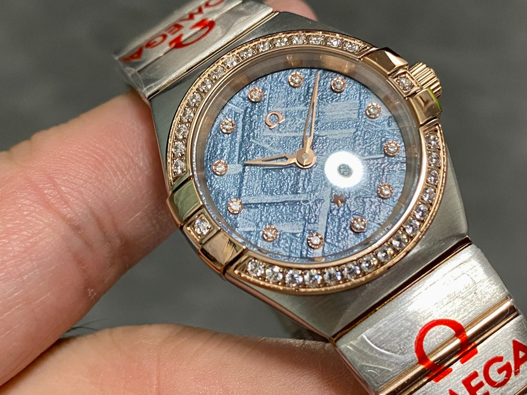 Omega Constellation 27mm Pink Gold Blue Dial