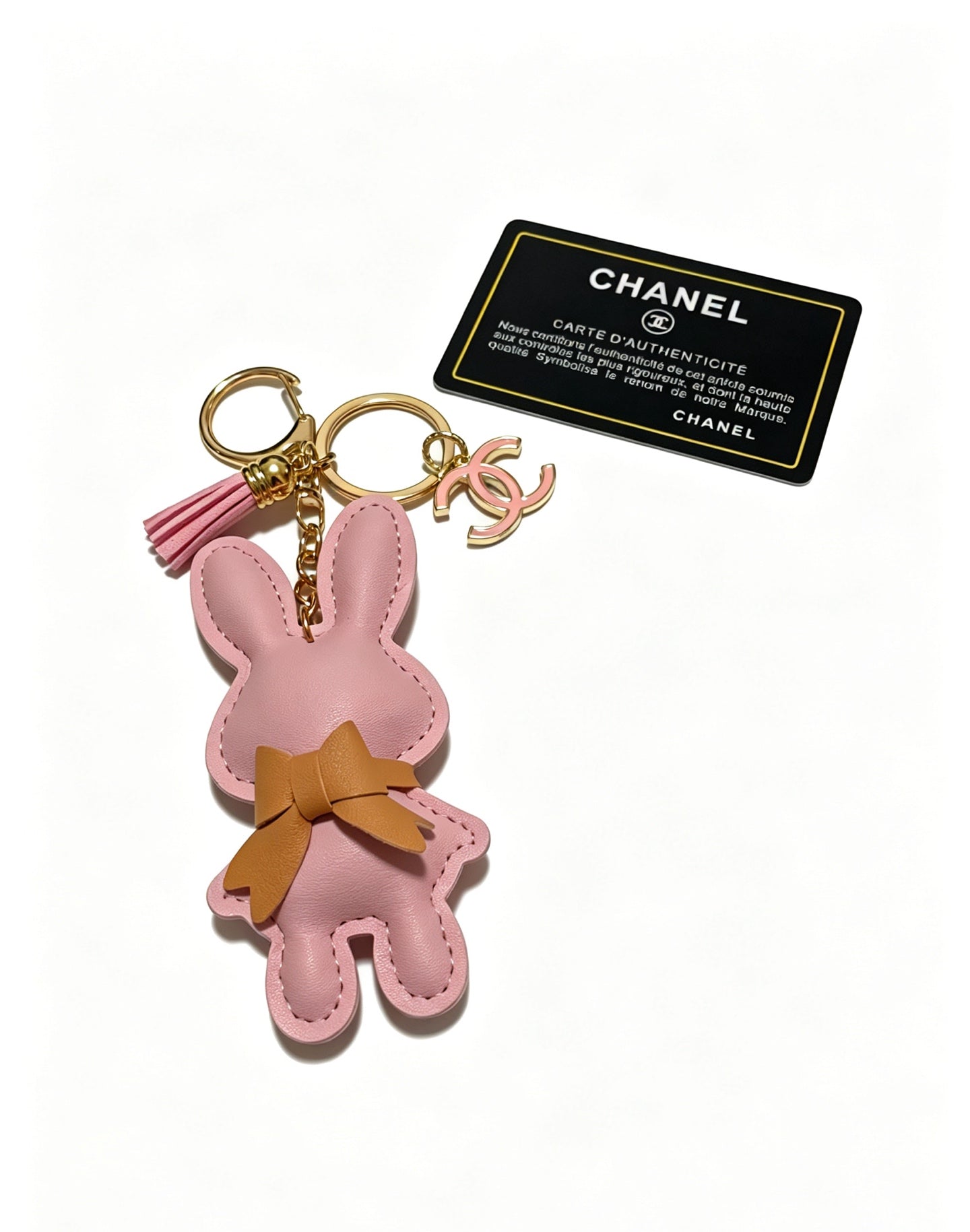 Chanel Pink Rabbit Charm Leather