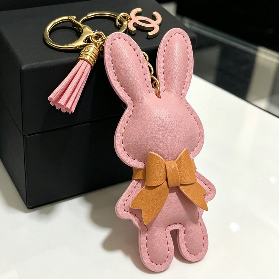 Chanel Pink Rabbit Charm Leather