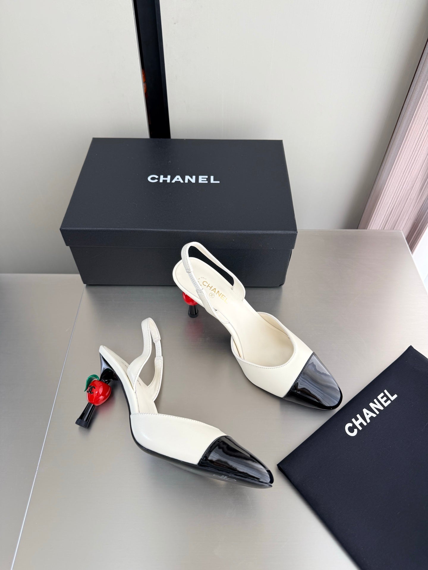 Chanel 2026 Little Red Apple Heel Slingback 85mm Lambskin 929465
