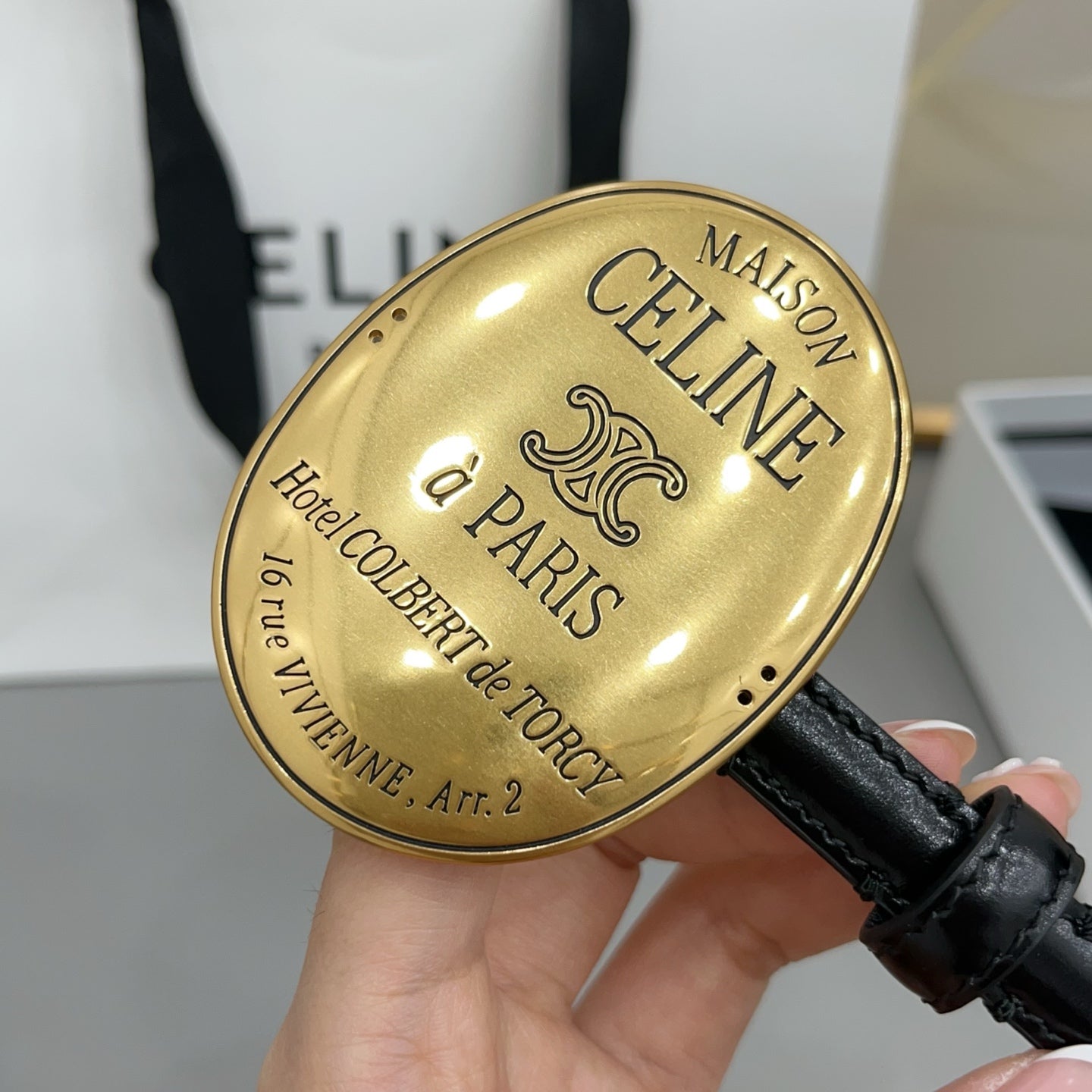 Celine 2026 Arc de Triomphe 13mm Leather Belt
