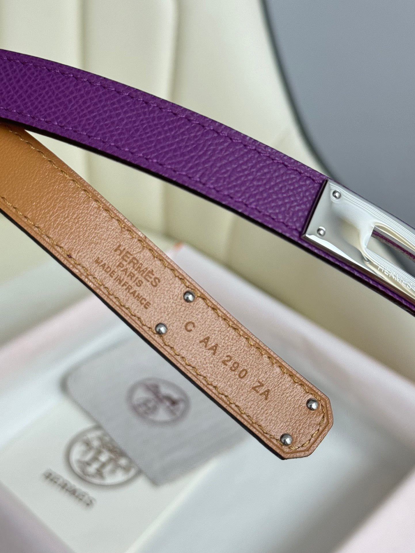 HM Kelly Belt 18mm Violet Epsom Leather