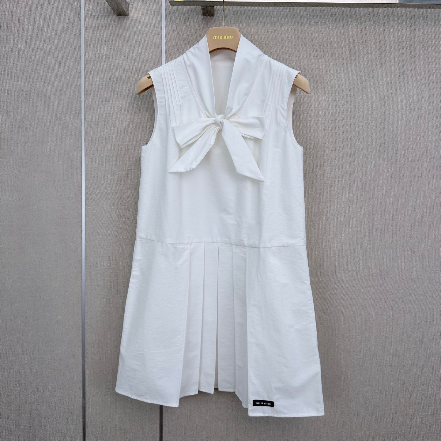 Miumiu 2026 Sleeveless Shirt Dress White Cotton 335323