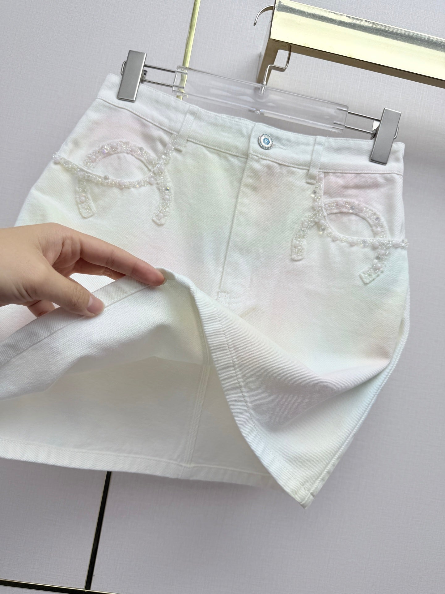 Chanel 2026 Midi Skirt White Cotton 858325