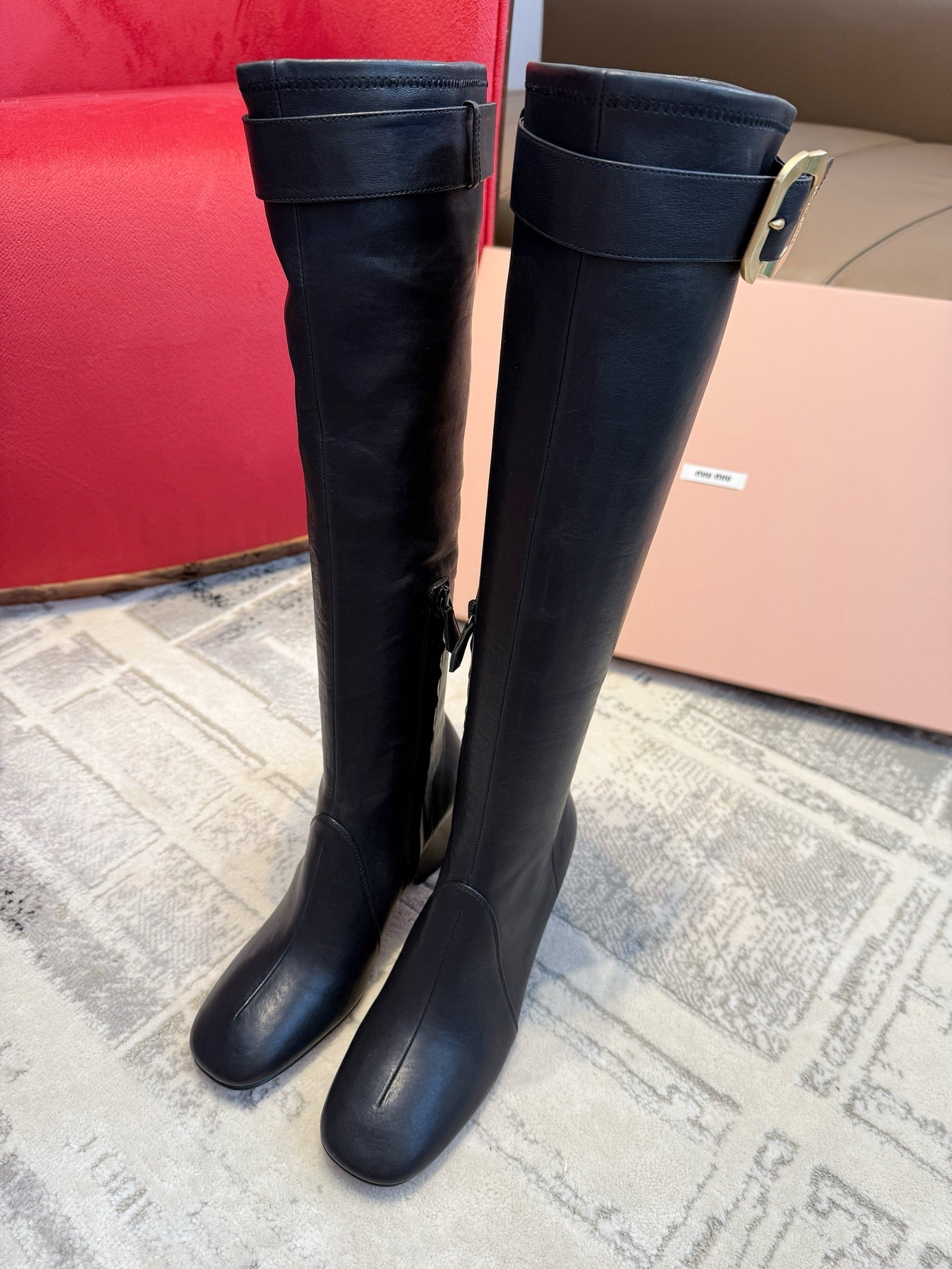 Miu Miu 2026 Boot With Buckle Black Nappa Leather 621340