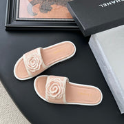 CC 25 Flower Slippers Pink Knitted 305304
