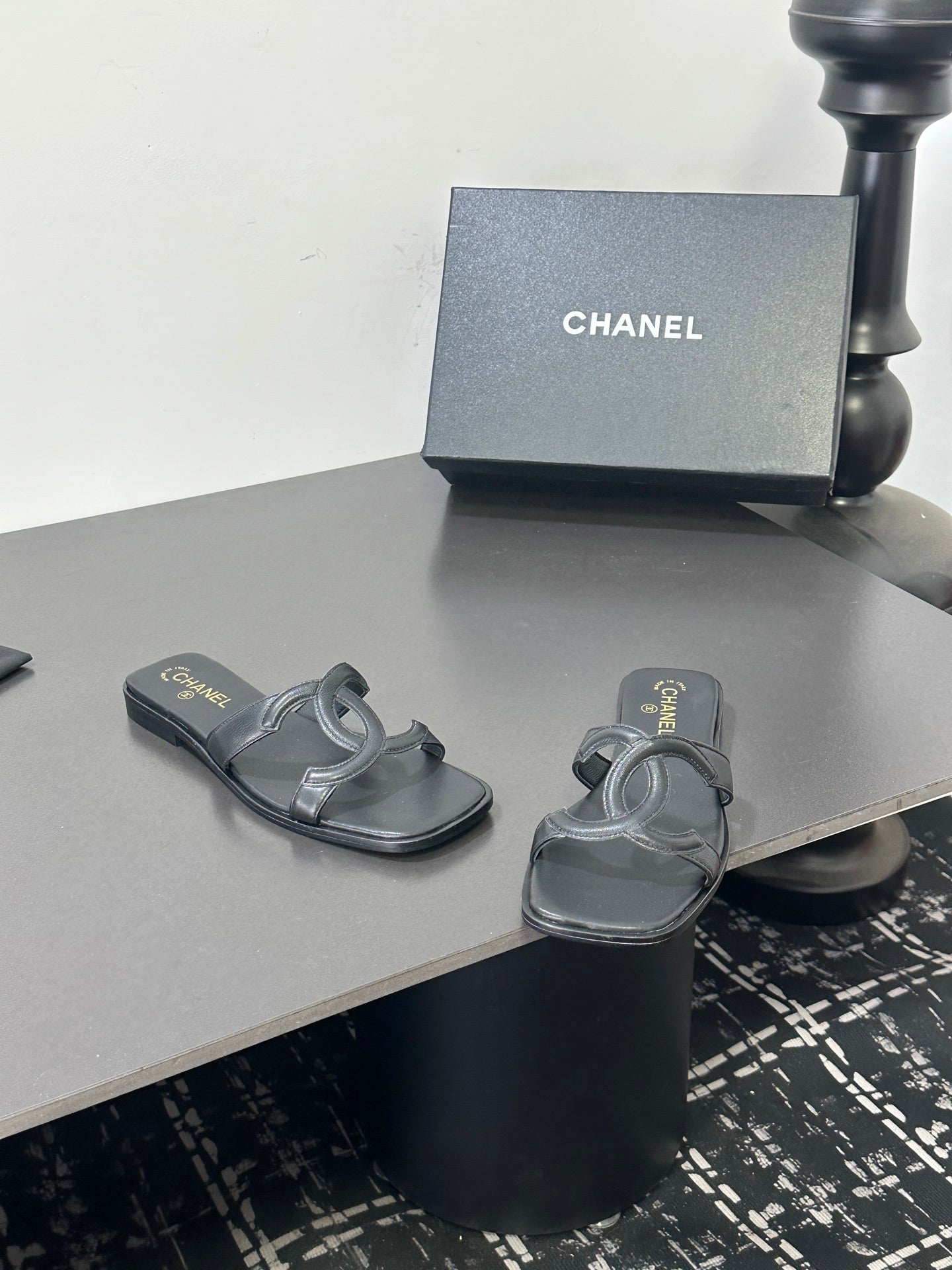 Chanel 2026 Double C Slipper Suede Lambskin 666875
