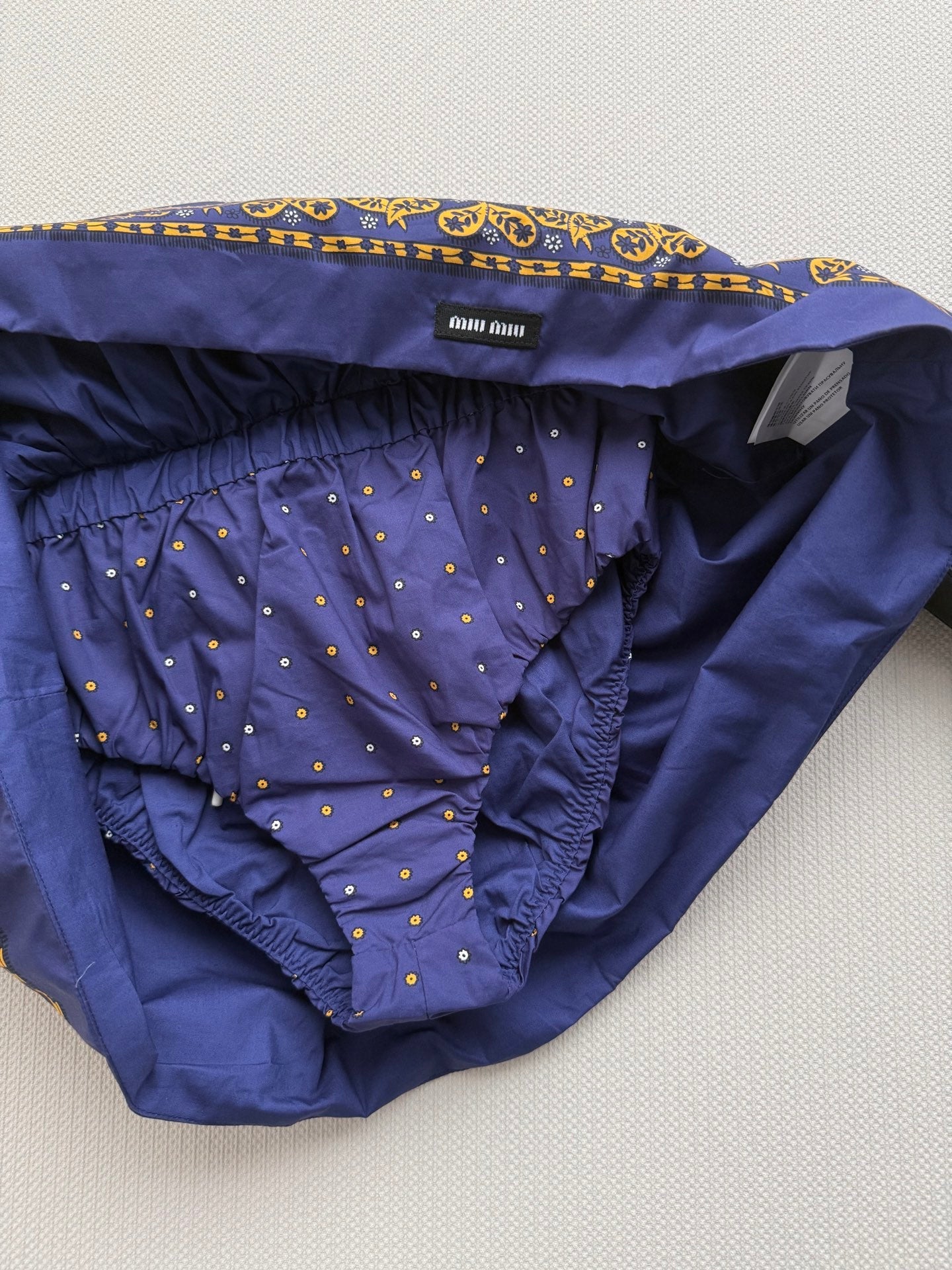 MiuMiu 2026 Strapless Top And Skirt Navy Cotton 641183