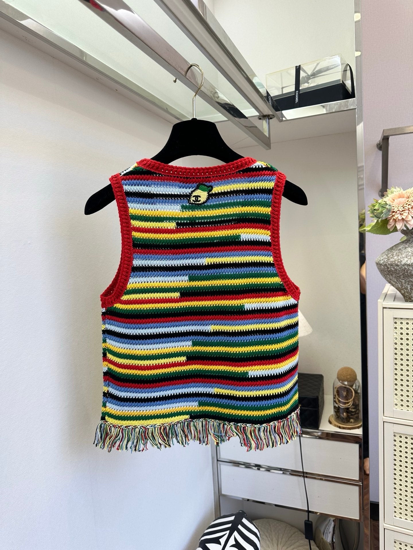 Chanel 2026 Crochet Tank Top With Horizontal Stripes 484446