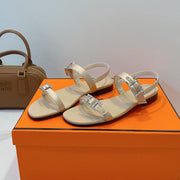 HM Paris Sandals Beige Lamskin 374210