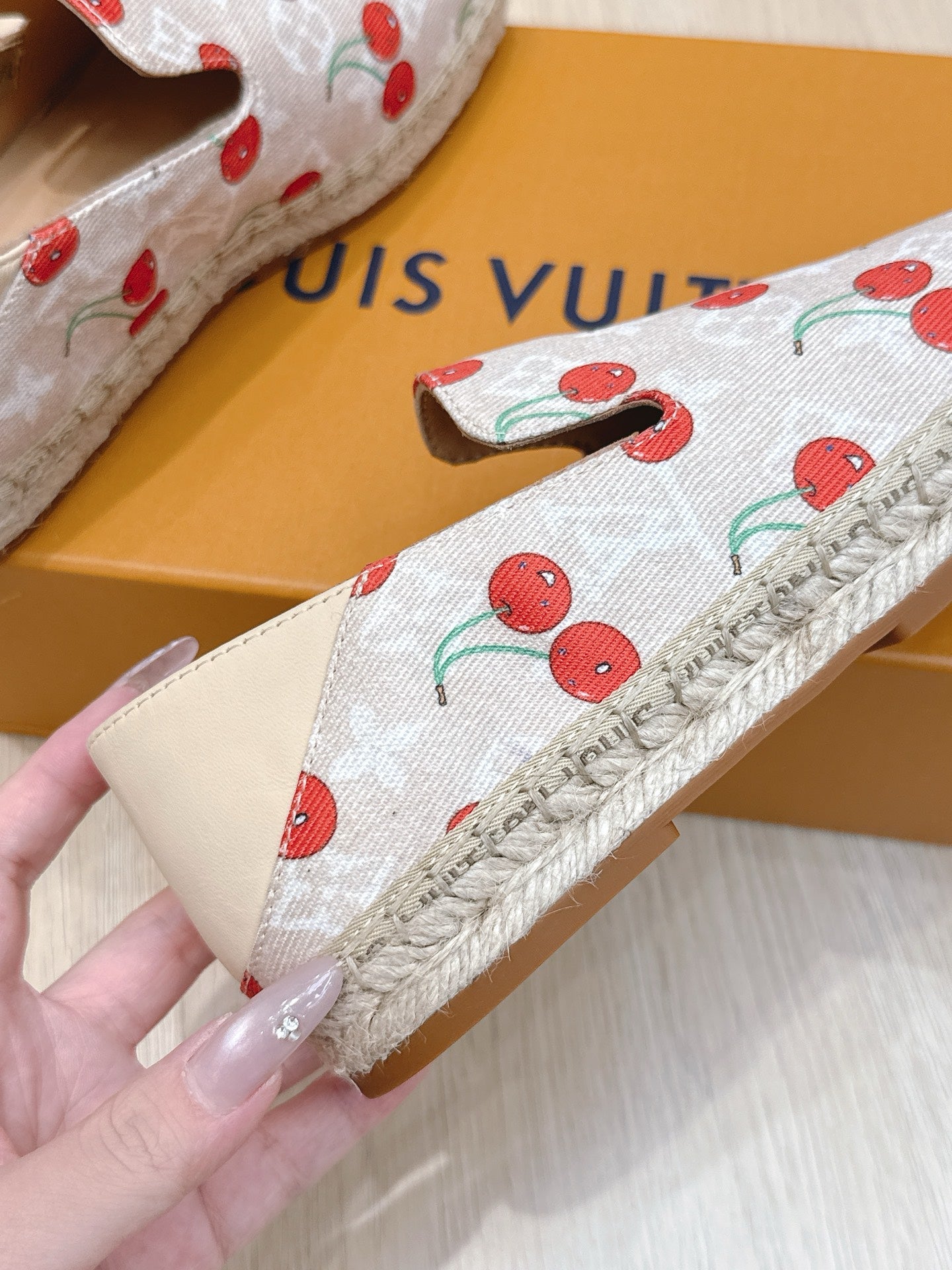 LV 26ss Loafers Ivory Red Monogram Denim 656960
