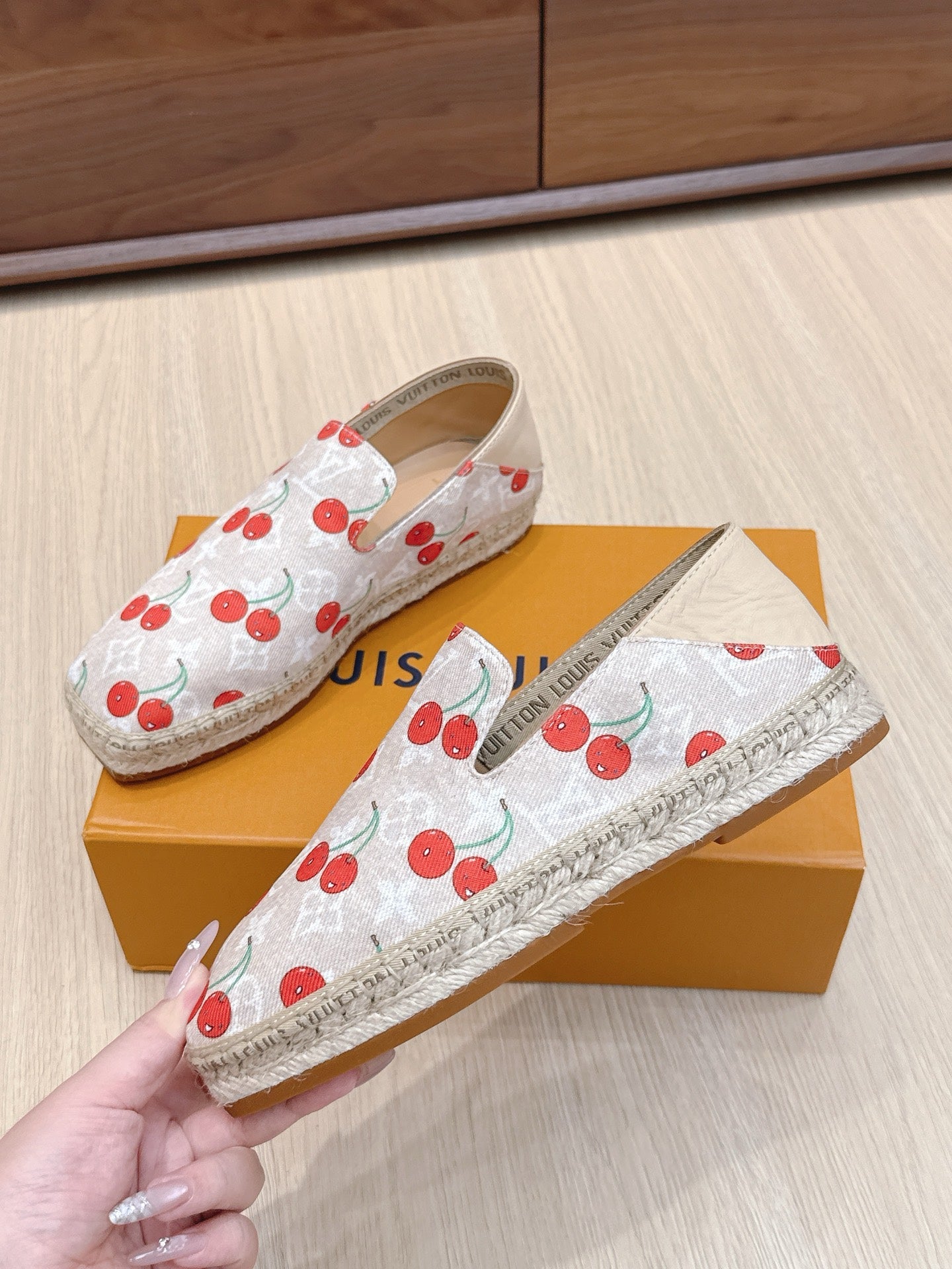 LV 26ss Loafers Ivory Red Monogram Denim 656960